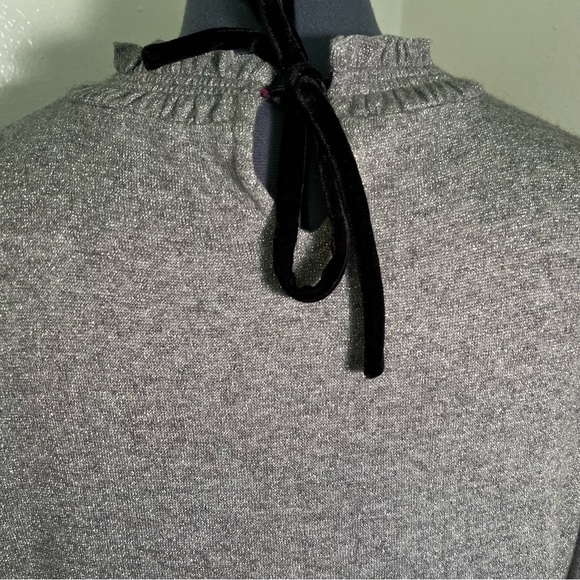 Talbots Tie Back Smocked Top Gray Metallic 2XP - Picture 10 of 12